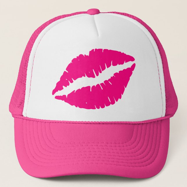 Boné Pink lipstick kiss pop art (Frente)