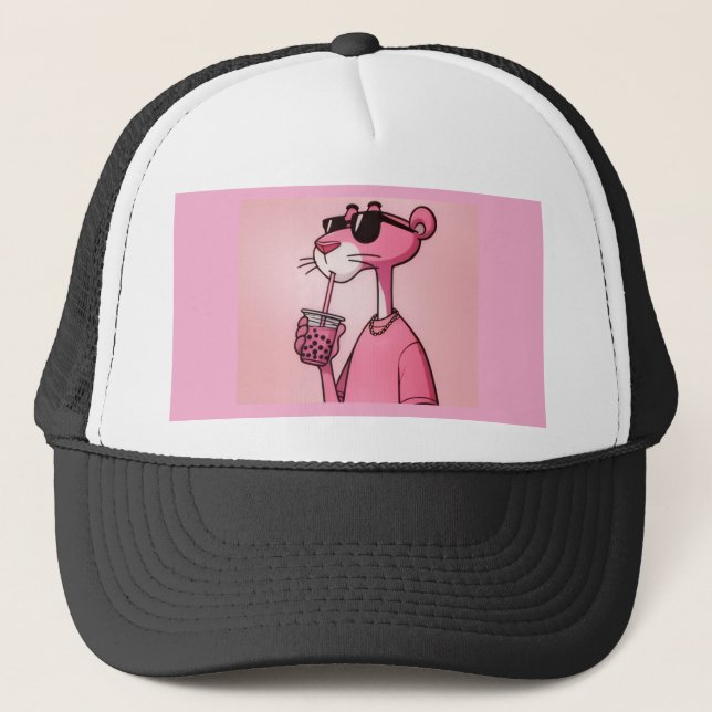 Boné Pink Panther Hat – Cute & Bold Pink Tiger Cap (Frente)