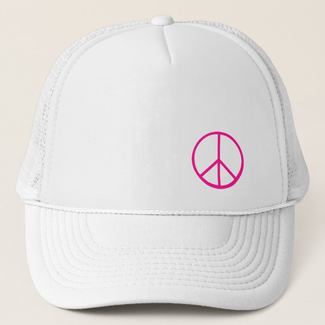 Boné Pink Peace Sign Modern White (Frente)