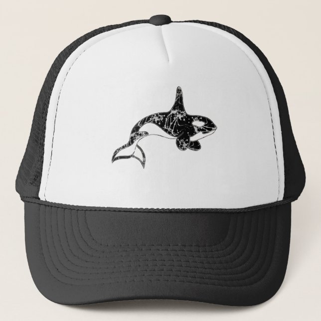 Boné Pinte a arte da orca do Splatter (Frente)