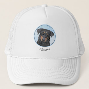 Boné Pintura de Beauceron - Arte de Cachorro Original B