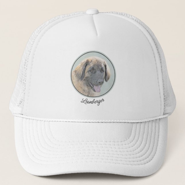 Boné Pintura de Leonberger - Arte de Cachorro Original  (Frente)