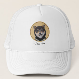 Boné Pintura de Shiba Inu (Preto e Latão) - Arte Canina