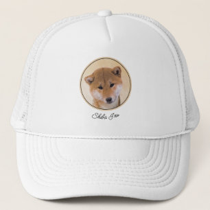 Boné Pintura de Shiba Inu (Vermelho) - Arte de Cachorro