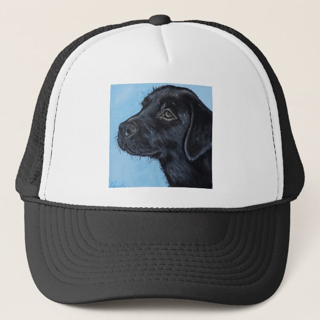 Boné Pintura do Puppy Labrador Preto (Frente)