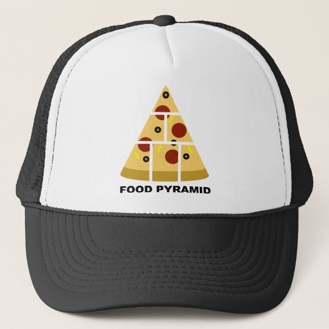 Boné Pirâmide Alimentar de Pizza Gorro de Caminhoneiro  (Frente)