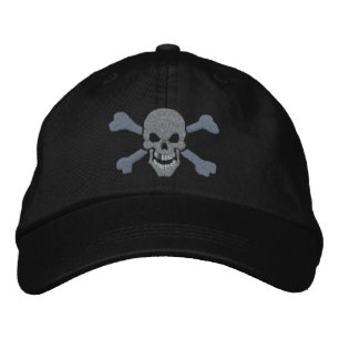 Boné Pirato Clássico Crossbones Crânio Embroborado