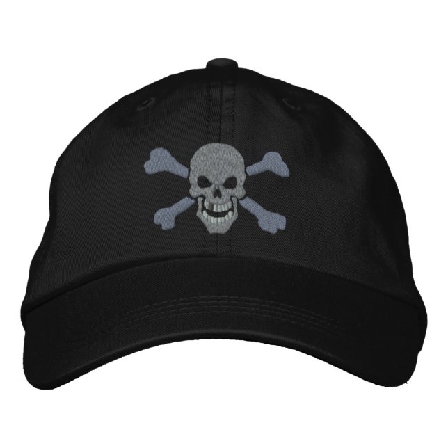 Boné Pirato Clássico Crossbones Crânio Embroborado (Frente)