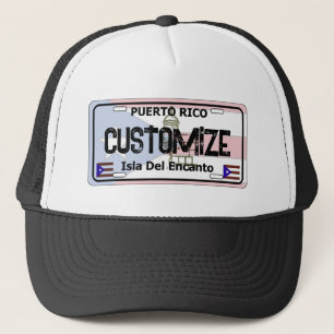 Boné Placa de licença personalizável de Porto Rico