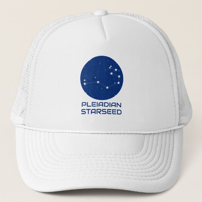 Boné Pleiade StarSeed Hat - Blue & White Trucker Styl (Frente)
