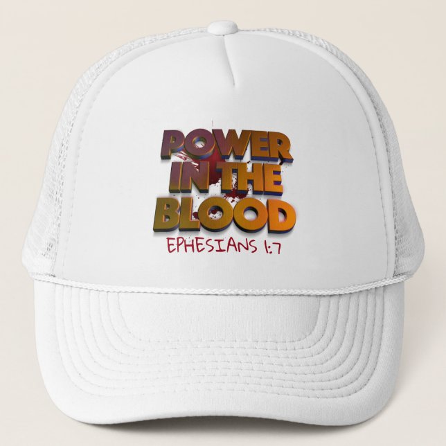 Boné Poder cristão na mensagem de salvação do sangue (Frente)