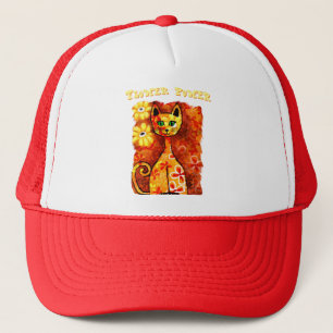 Boné Poder Floral Retro Caprichoso Gato Personalizado