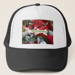 Boné Poinsettia Feliz Chapéu de Natal