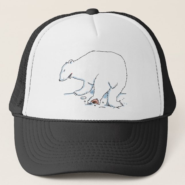Boné Polar Bear black and white foam trucker hat (Frente)