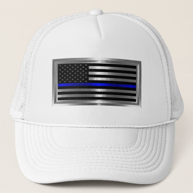 Boné Polícia American Flag Blue Stripe (Frente)