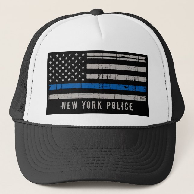 Boné Polícia de Linha Azul Fino Personalizada (Frente)