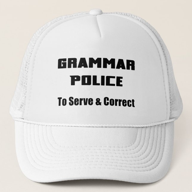 Boné Polícia Gramática Para Servir E Corrigir O Chapéu (Frente)