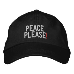 Boné Ponto de exclamação da paz, branco vermelho, preto