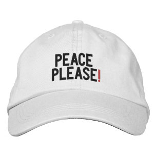 Boné Ponto de exclamação da paz, branco vermelho-preto