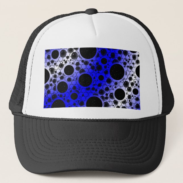 Boné Pontos de bolha de espaço - Branco/Azul (Frente)