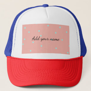Boné Pontos polka azul laranja abstrato adicionar nome