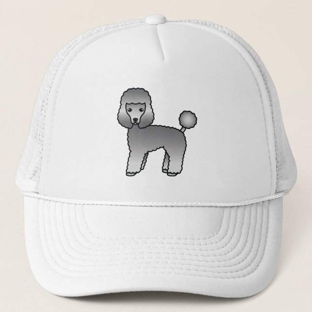 Boné Poodle Toy Cinza Fofo Cachorro Cartoon (Frente)