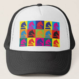 Boné Pop art da xadrez
