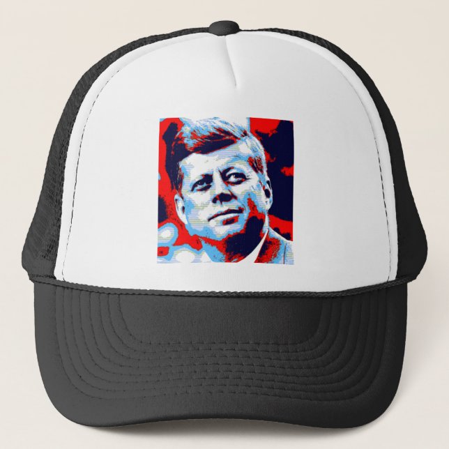 Boné Pop Art JFK John F. Kennedy Red Blue (Frente)