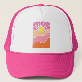 Boné Pôr do sol laranja e rosa pálido Boho