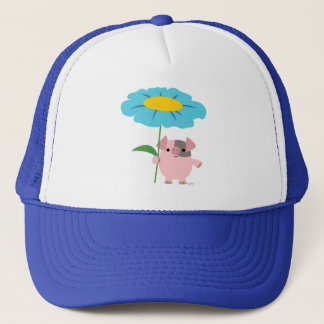 Boné Porco De Cartoon Bonito Com Chapéu De Presente (Az