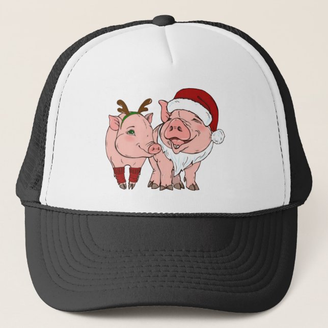 Boné porco de natal feio (Frente)