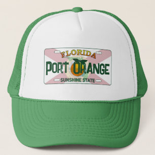 Boné Porta Orange Flórida placa de licença