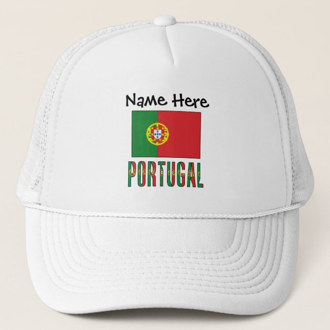 Boné Portugal e Bandeira Portuguesa Personalizados (Frente)
