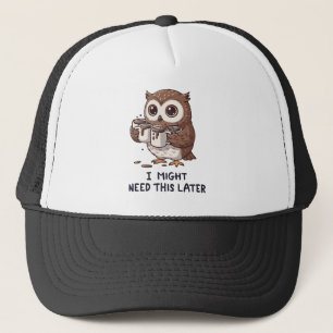 Boné Posso Precisar de Café Mais Tarde - Humor Divertid