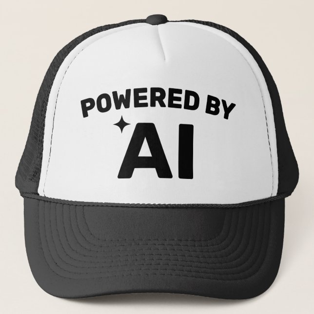 Boné Powered by AI™ Trucker Hat (Customize It!) (Frente)