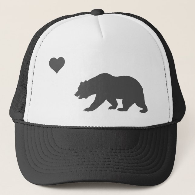 Boné Prata do amor de Califórnia e chapéu preto do (Frente)