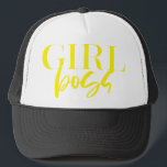 Boné Premium | Girl Boss | Yellow Text Modern Ultra<br><div class="desc">GIRL BOSS - modern,  fun,  trendy and powerful

***For additional zazzle business stationery,  advertising or merchandising items to match this item,  please contact us through the designer contact on the our zazzle homepage.</div>