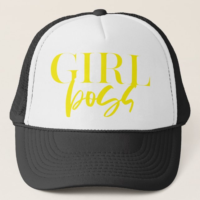Boné Premium | Girl Boss | Yellow Text Modern Ultra (Frente)