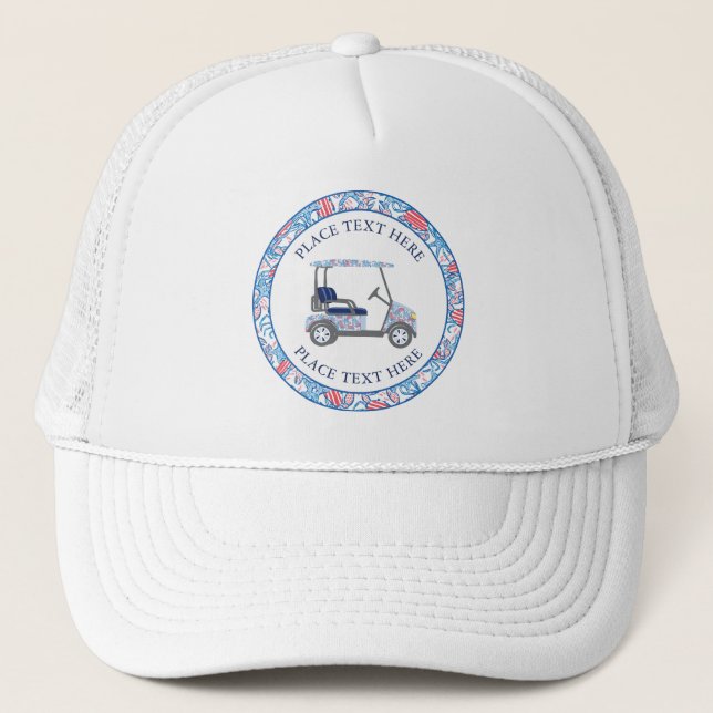 Boné Preppy Patriotic Crabs Golf Cart (Frente)