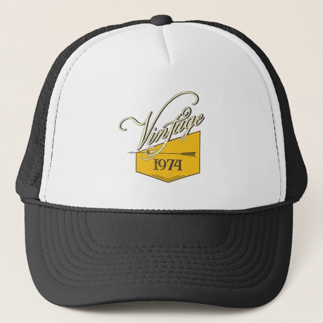 Boné Presente de Aniversário Vintage 1974 Personalizado (Frente)