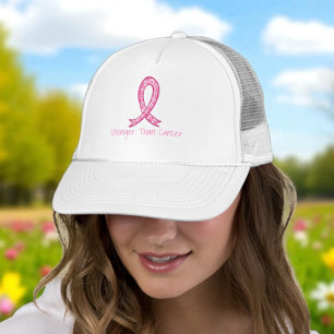 Boné Presente de Apoio Laço Rosa Mais Forte que o Cânce