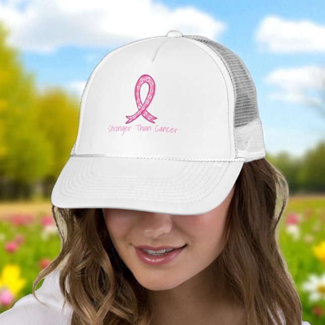 Boné Presente de Apoio Laço Rosa Mais Forte que o Cânce (Criador carregado)