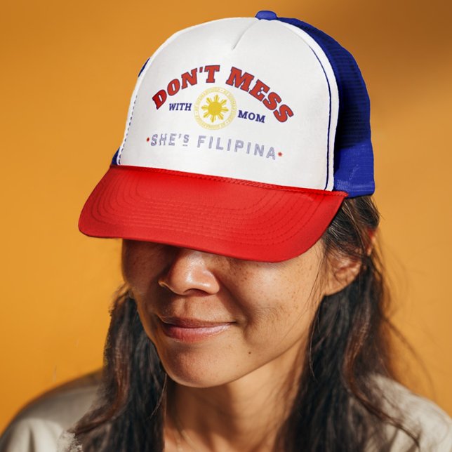 Boné Presente Divertido para Mãe Filipina – Não Brinque (Criador carregado)