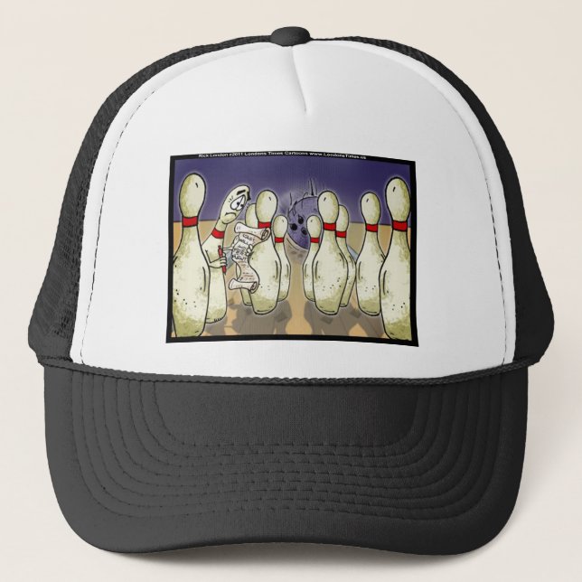 Boné Presente engraçado de pinos de boliche vivos Camis (Frente)