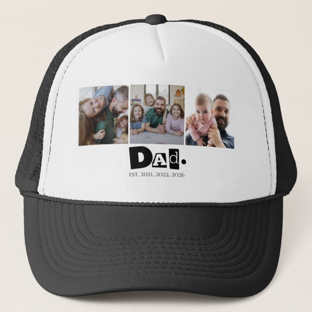 Boné Presente Personalizado Ano 3 Colagem de Fotos dos  (Frente)