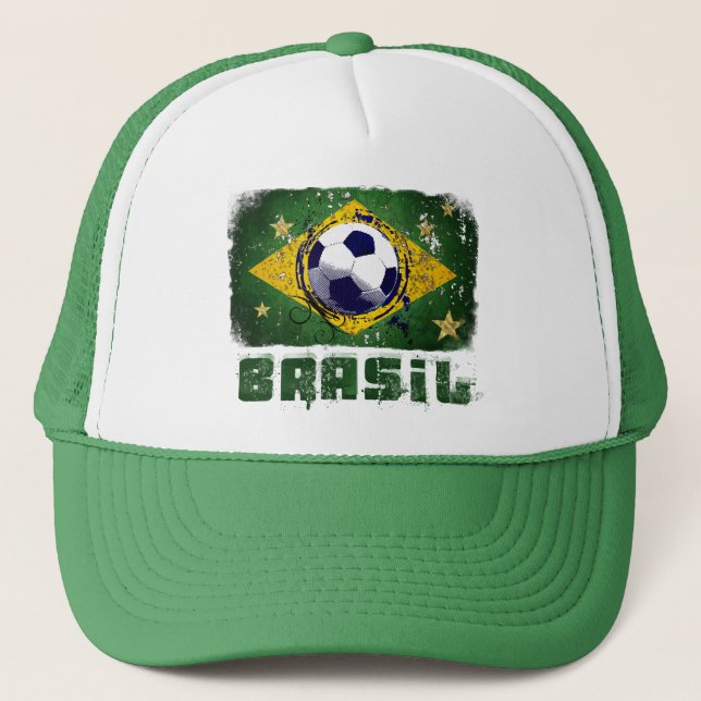 Boné Presentes da bandeira do futebol de Brasil do (Frente)
