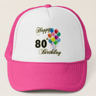 Boné Presentes de aniversário do 80 e roupa felizes do
