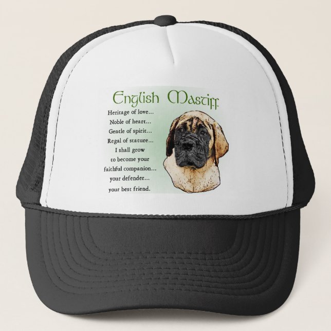 Boné Presentes de Arte Mastiff Inglês (Frente)