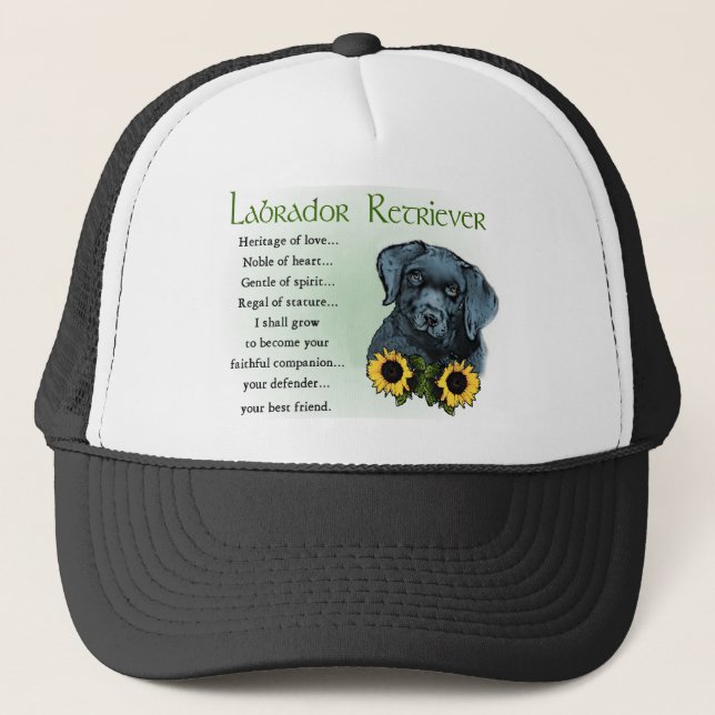 Boné Presentes de Cachorro Labrador Retriever Preto (Frente)