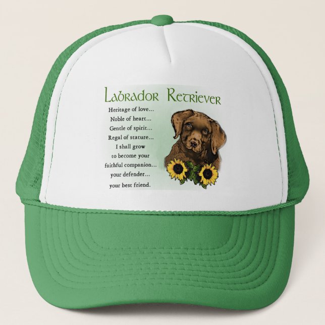 Boné Presentes de chocolate Labrador rebitador (Frente)